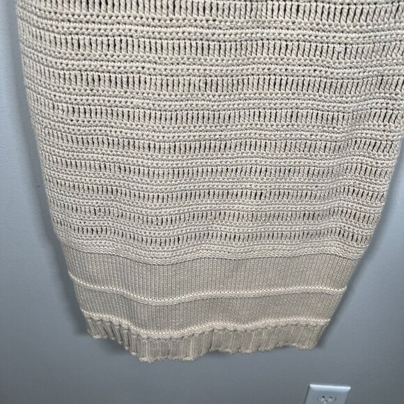 Milly Lizzy Crochet Dress Size Small Tan Lined Boho Vacation Resort Wear Cruise - Picture 5 of 9